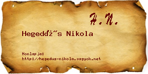 Hegedűs Nikola névjegykártya
